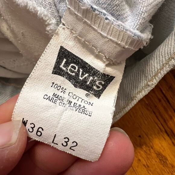 Levi’s Jeans Mens 36 X32 Vintage USA Light Wash 550 Orange Tab Distressed ** - Picture 9 of 14